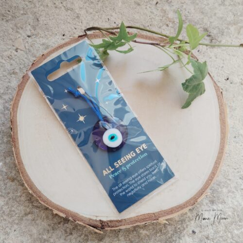 Charme de protection Œil de Nazar en verre bleu – talisman artisanal contre le mauvais œil