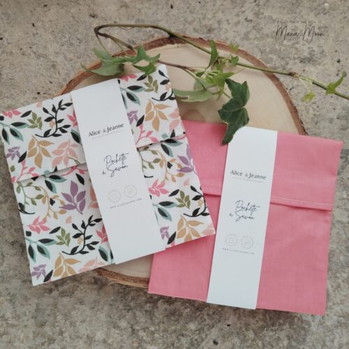 Pochette imperméable en coton enduit pour savons et shampoings solides – fait main, zéro déchet