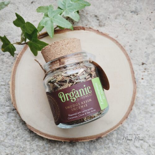 encens résine citronnelle et épices pot en verre purification 40 g