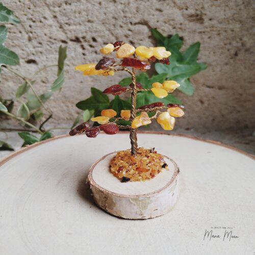 Arbre du Bonheur Ambre – Pierre naturelle pour harmonie et énergie positive