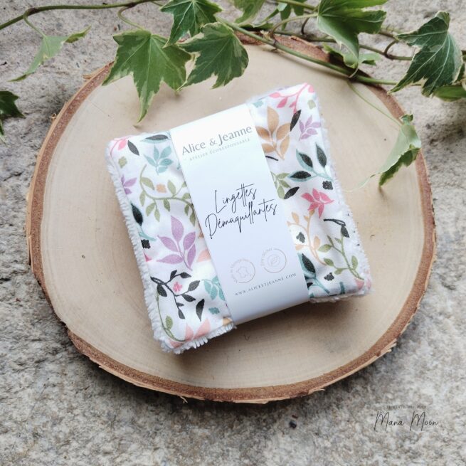 lingettes démaquillantes lavables juliette fleuri