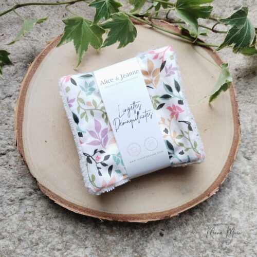 lingettes démaquillantes lavables juliette fleuri