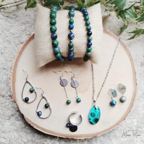 Bijoux en azurite – Collection Sagesse Mana Moon
