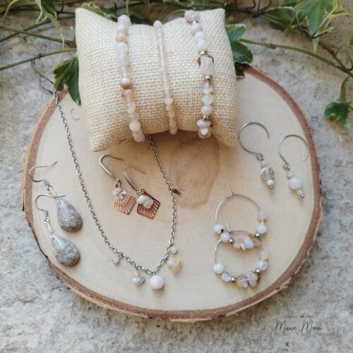 Collection Douceur – bijoux en Agate Fleur faits main