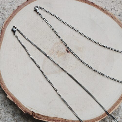 chaîne pour pendentif en acier inoxydable – longueur 45 ou 60 cm – bijou durable et élégant