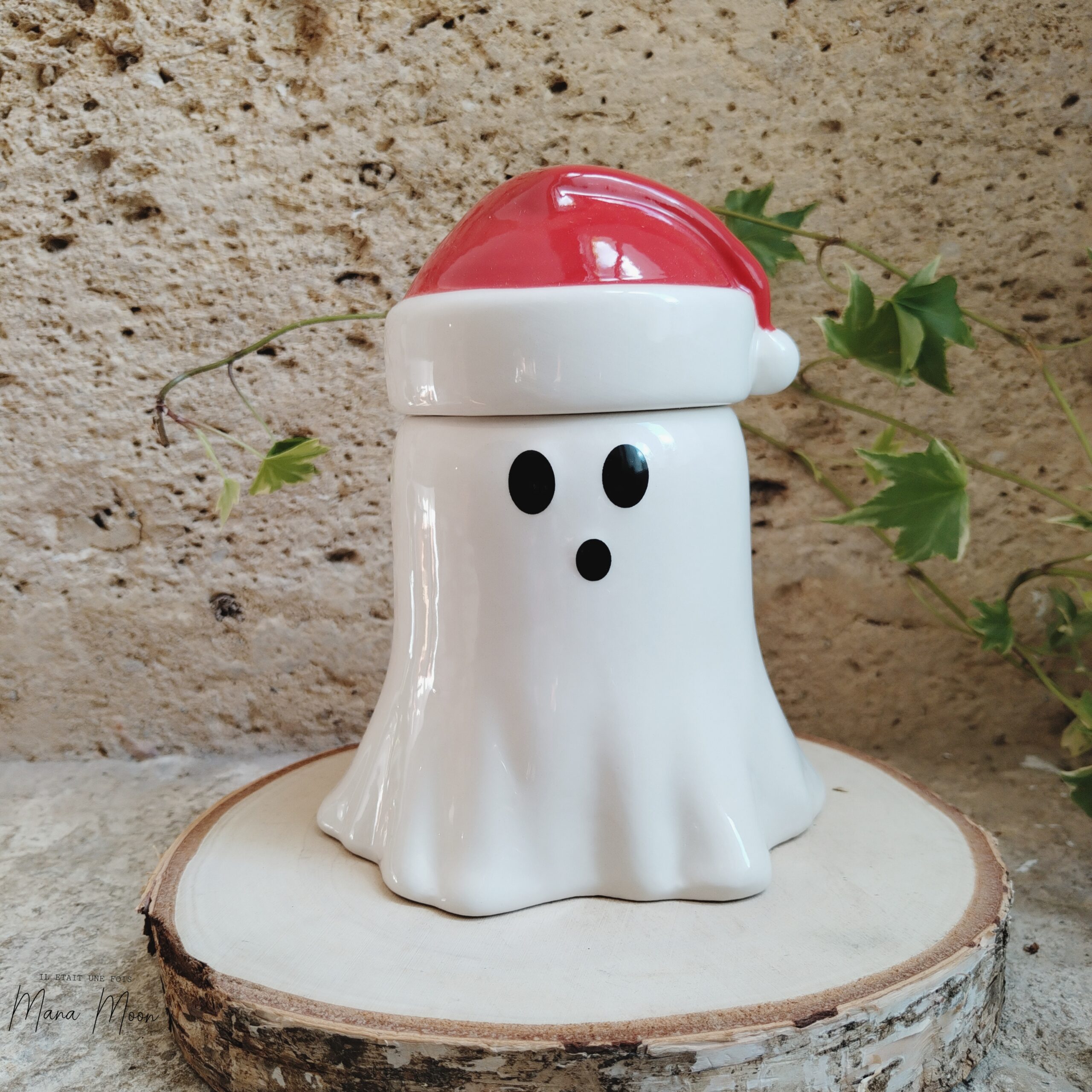 InCollage_20251108_152757186 brûleur à parfum fantôme de Noël avec chapeau de Noël – déco festive et effrayante