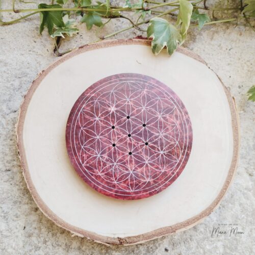 porte-encens fleur de vie en stéatite