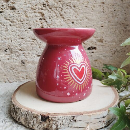 Brûleur à parfum Sacré Cœur en céramique en forme de cœur rayonnant