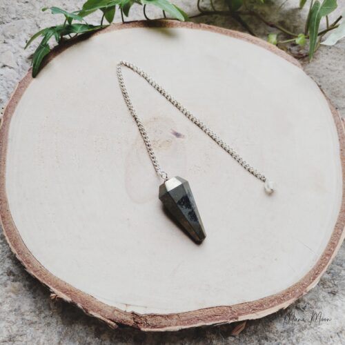 Pendule en Pyrite naturelle – Protection & précision en radiesthésie