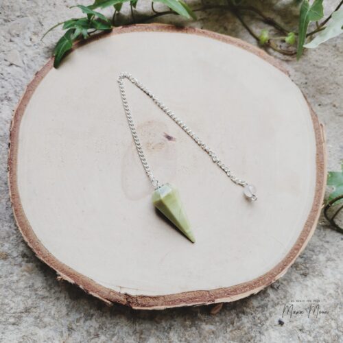 Pendule en Serpentine naturelle – Protection énergétique & radiesthésie