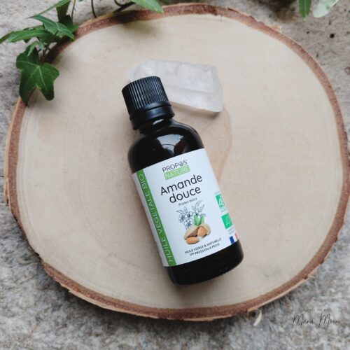 Flacon huile végétale amande douce bio 50ml certifiée AB France
