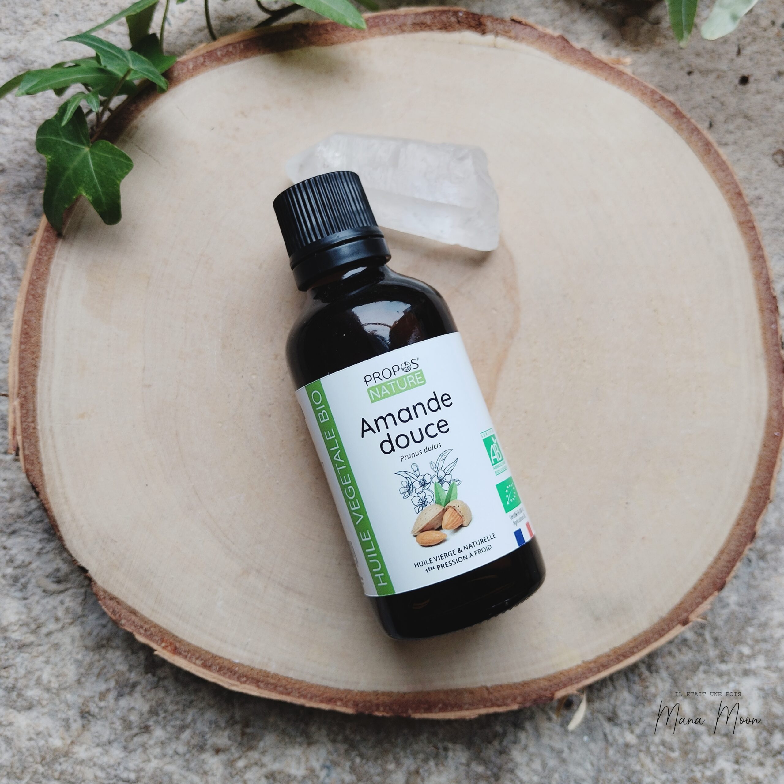Flacon huile végétale amande douce bio 50ml certifiée AB France