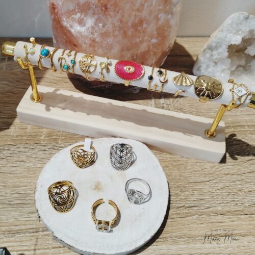 bague en acier inoxydable or ou argent, plusieurs modèles disponibles, motifs spirituels et élégants