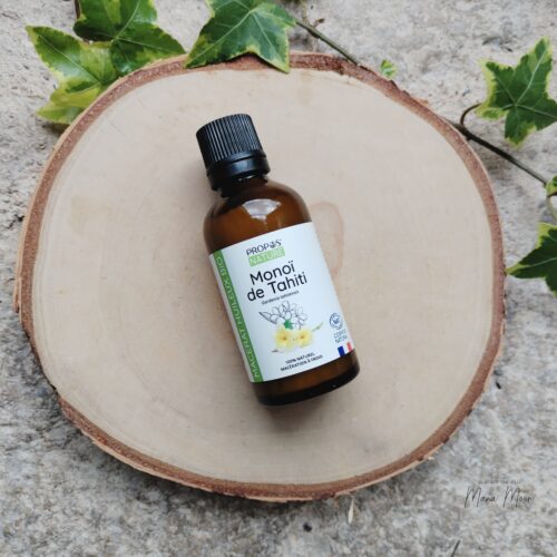 Flacon huile de monoï de tahiti aoc soin nourrissant corps et cheveux