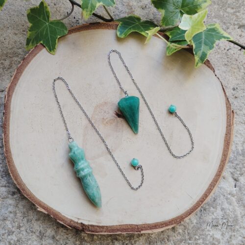 Pendule en Amazonite naturelle – Harmonie & communication
