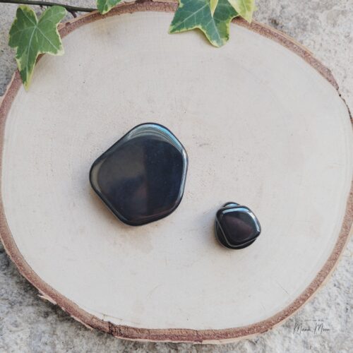 Galets d’hématite aimantée et gros galet d'hématite, pierre magnétique pour ancrage et équilibre énergétique