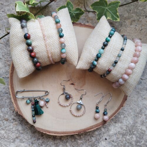 Bijoux en jaspe héliotrope, émeraude et pierre du soleil – Collection Beltane 2026