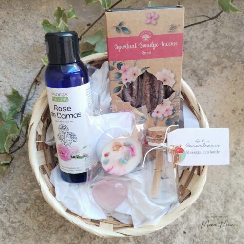 Coffret fête des mères rose quartz rose bougie hydrolat cadeau bien être