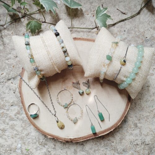 Bijoux en citrine, aventurine et opale verte – Collection Lune des Prés